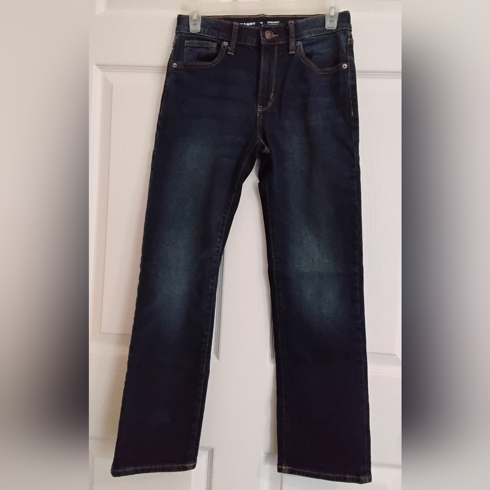 Old Navy Boy's Dark Blue Straight Flex Jeans